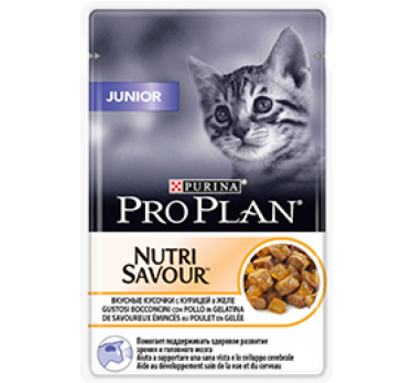 ПРО ПЛАН Влажный корм для котят Purina Pro Plan Junior, курица, пауч, 85 г